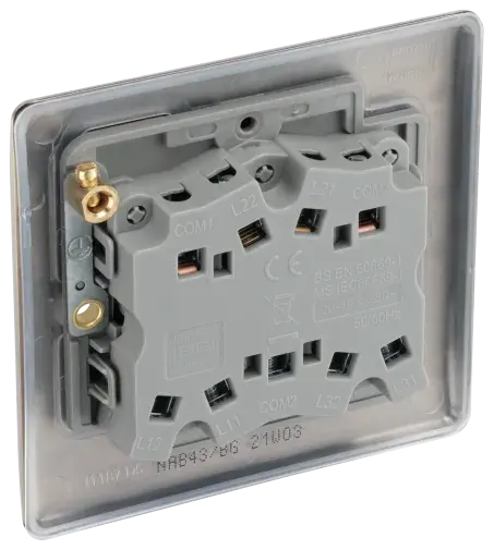 BG Nexus Metal 3 Gang Switch in Antique Brass- NAB43-01 BG (British General)