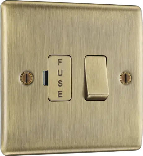 BG Nexus Metal Switched Fused Spur in Antique Brass- NAB50-01 BG (British General)