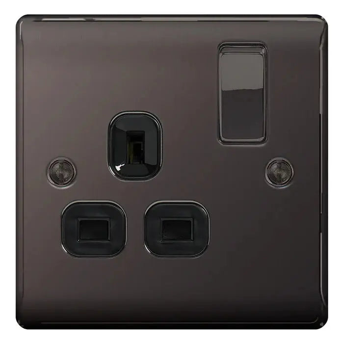 BG Nexus Black Nickel Switches and Sockets Black Inserts Full Range ACAS Electrical
