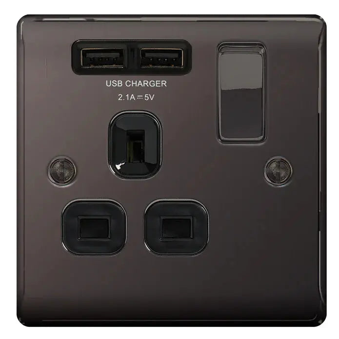 BG Nexus Black Nickel Switches and Sockets Black Inserts Full Range ACAS Electrical
