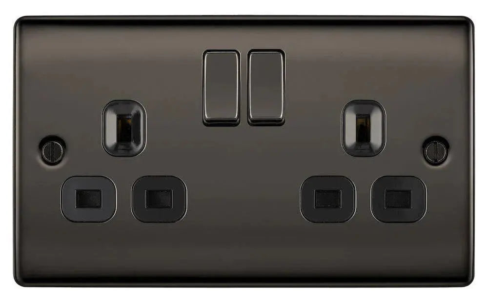 BG Nexus Black Nickel Switches and Sockets Black Inserts Full Range ACAS Electrical