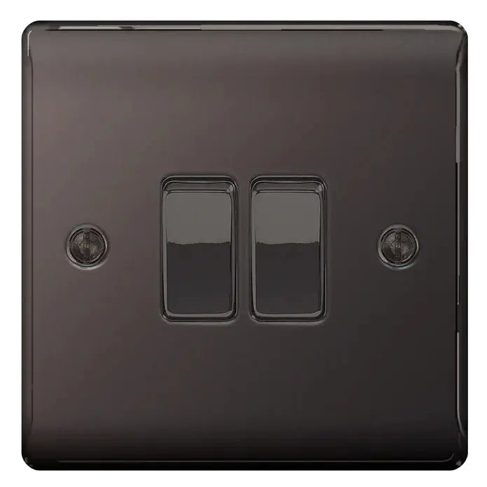 BG Nexus Black Nickel Switches and Sockets Black Inserts Full Range ACAS Electrical
