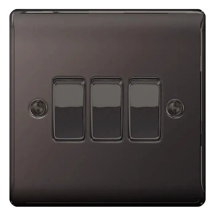 BG Nexus Black Nickel Switches and Sockets Black Inserts Full Range ACAS Electrical
