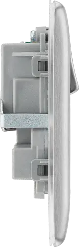 BG Nexus Double Socket – Brushed Steel, Grey Inserts, 13A | NBS22G BG (British General)