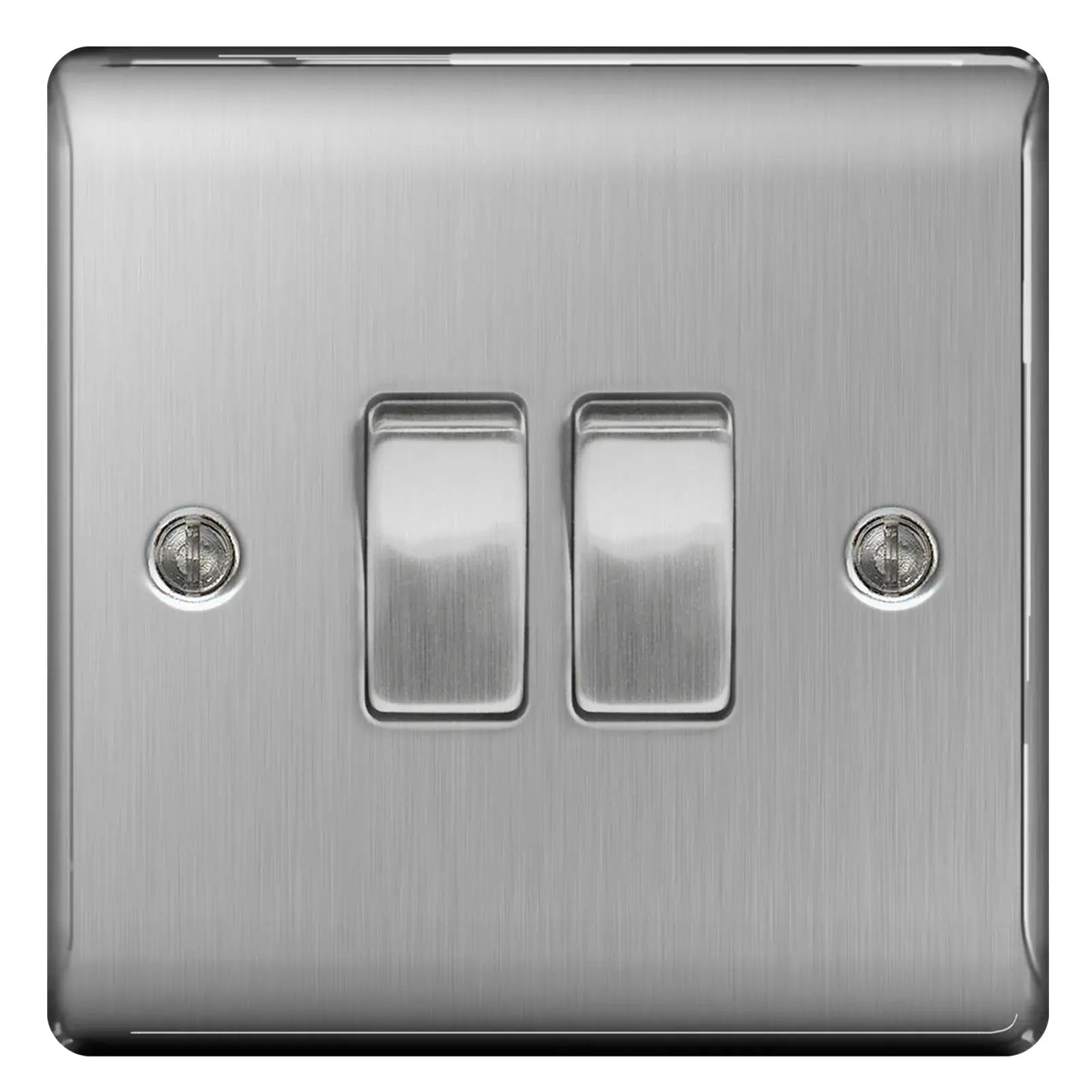 BG Nexus Brushed Steel Switches and Sockets with White Inserts – Full Range BG Nexus