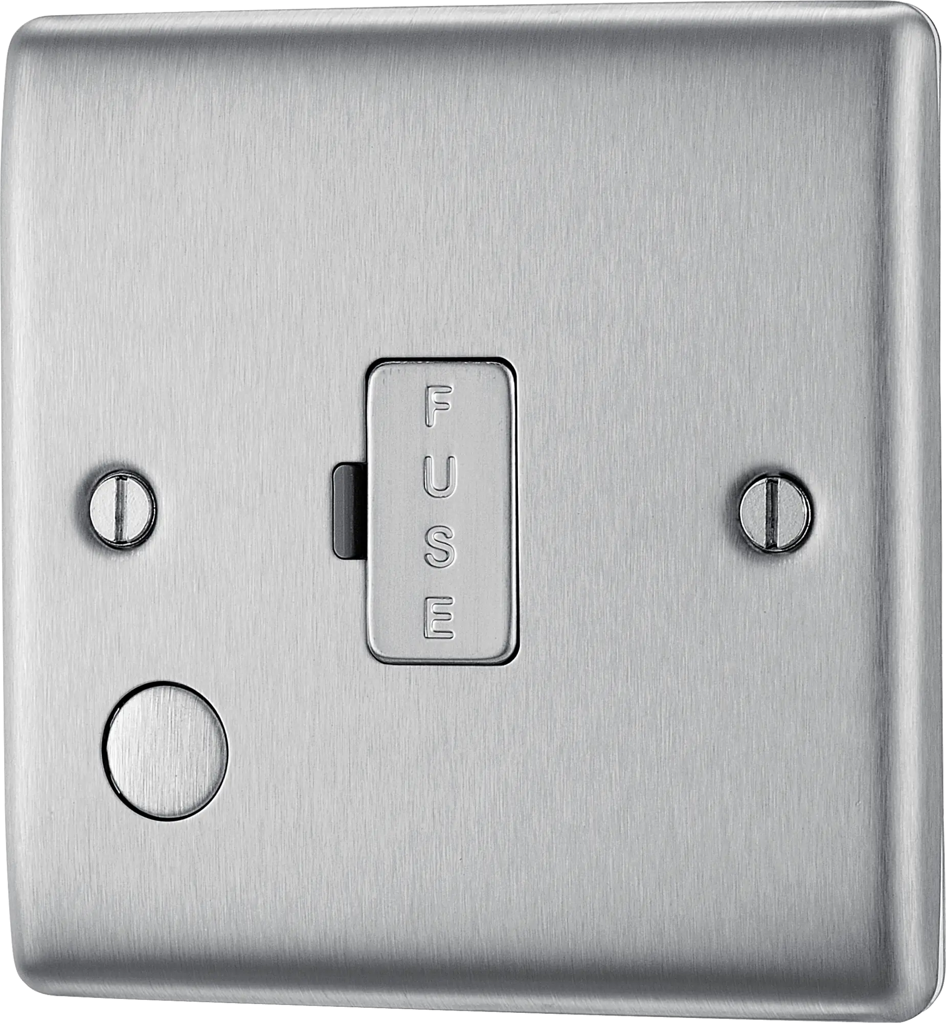 BG Nexus Metal Un-Switched Fused Spur with Flex Outlet in Brushed Steel - NBS55-01 BG (British General)