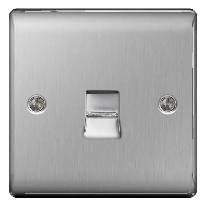 BG Nexus Brushed Steel Switches and Sockets with White Inserts – Full Range BG Nexus