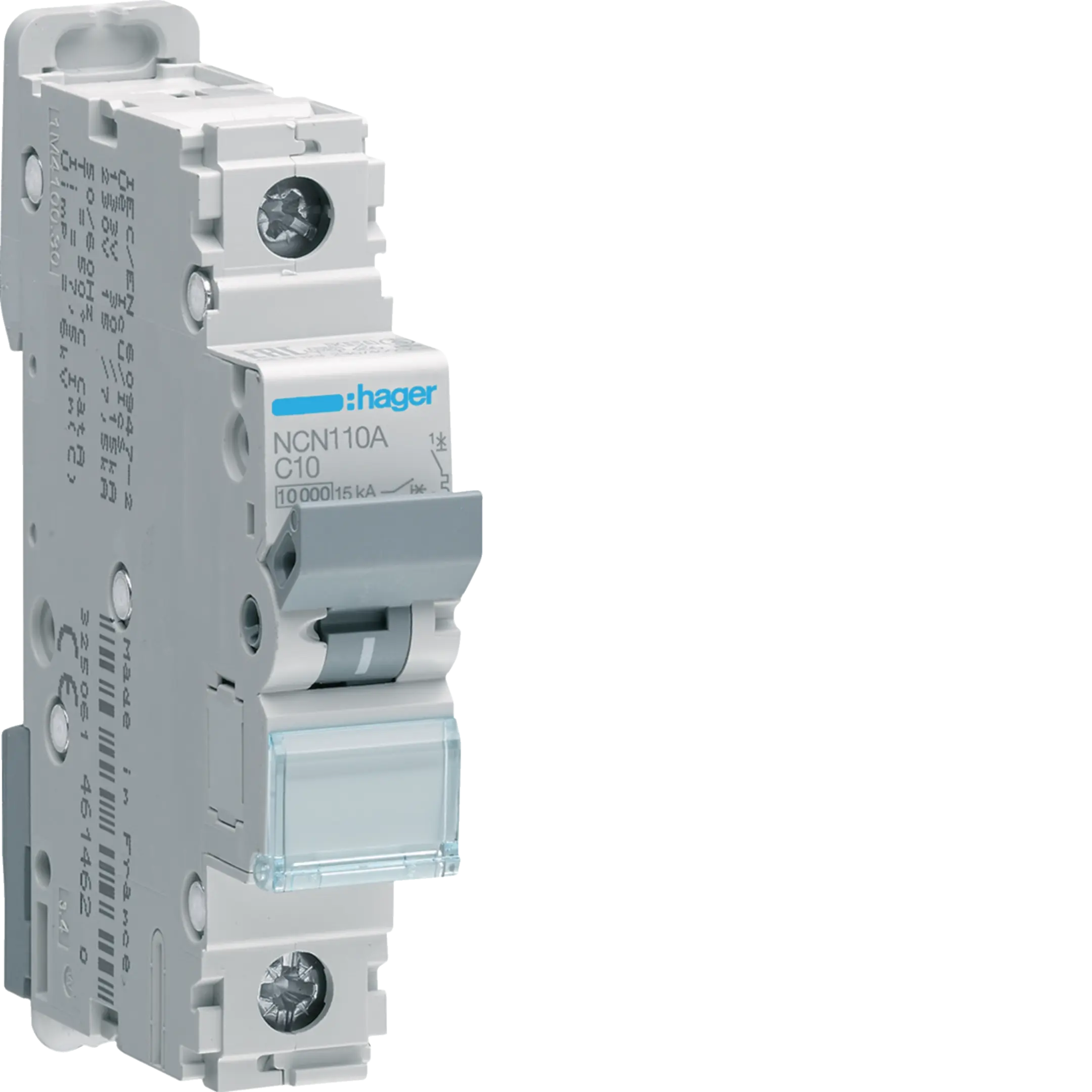 Hager NCN110A 10a 10ka SP Type C MCB Hager