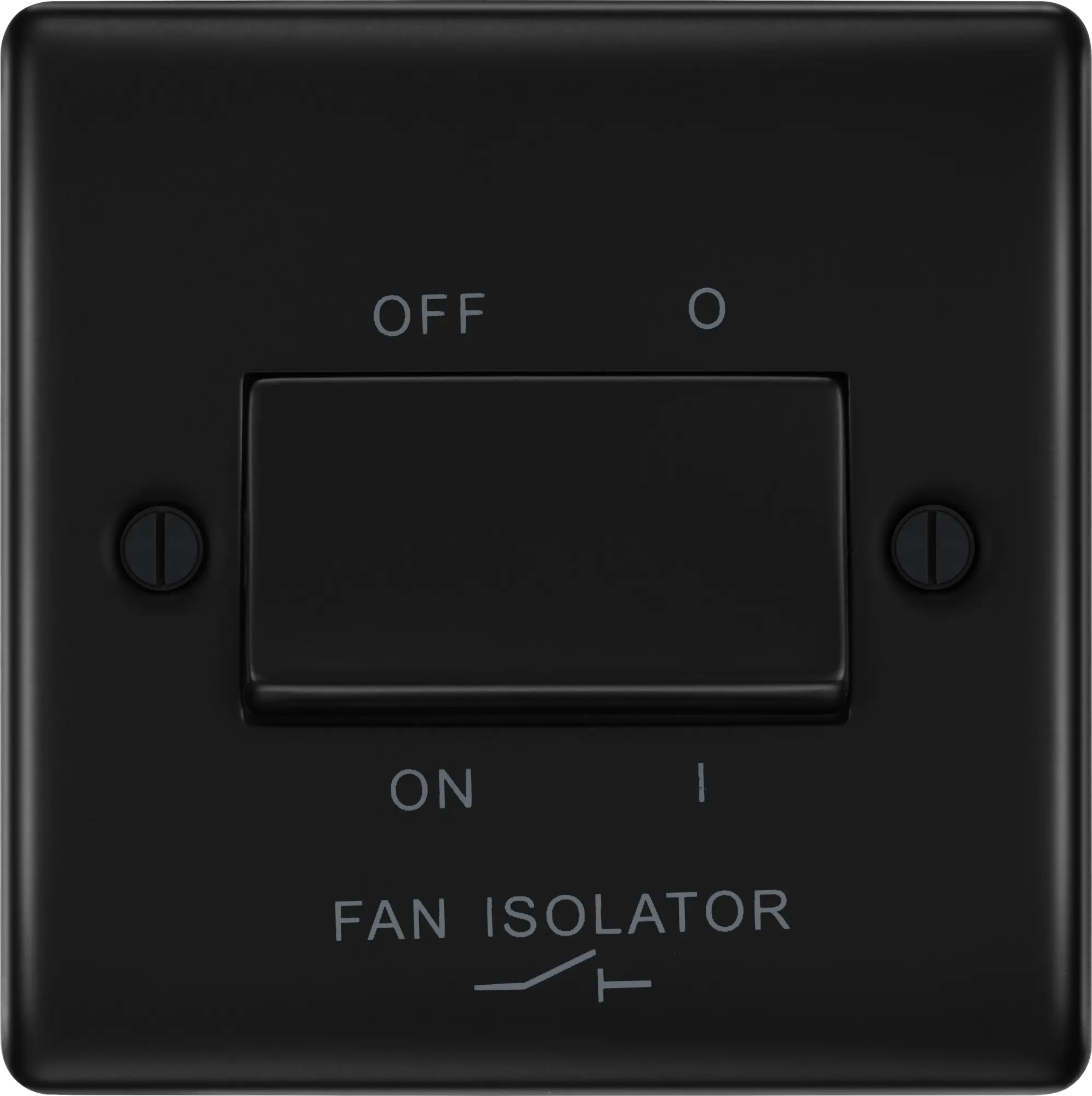 BG Nexus Metal Matt Black 1 Gang 10A Triple Pole Fan Isolator Switch - NFB15 BG Nexus