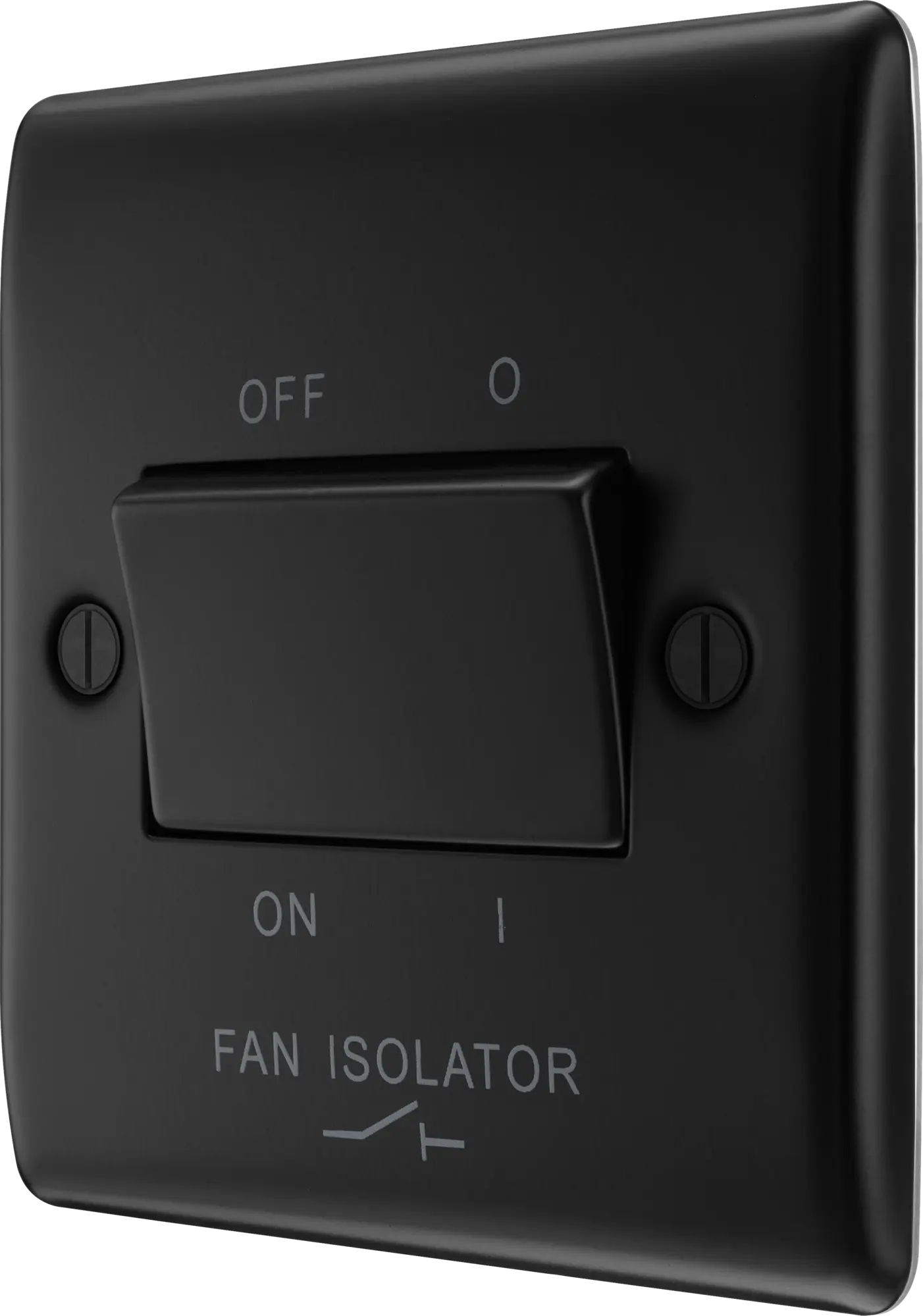 BG Nexus Metal Matt Black 1 Gang 10A Triple Pole Fan Isolator Switch - NFB15 BG Nexus