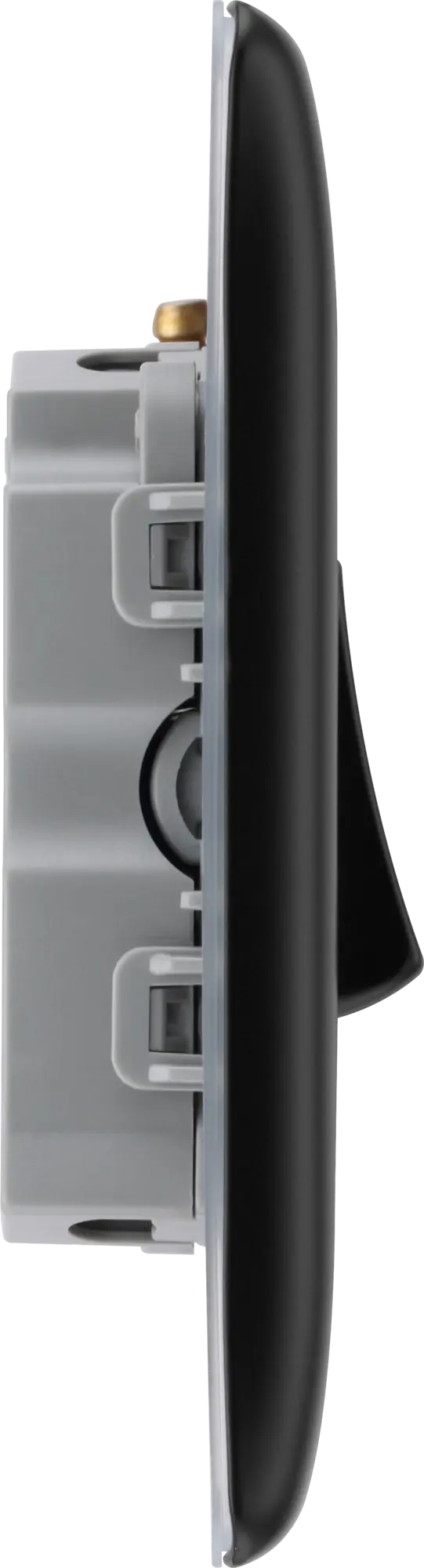 BG Nexus Metal Matt Black 1 Gang 10A Triple Pole Fan Isolator Switch - NFB15 BG Nexus