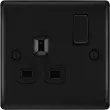BG Nexus Metal Matt Black Single Socket 1 Gang 13A Double Pole Switched Socket - NFB21B BG Nexus