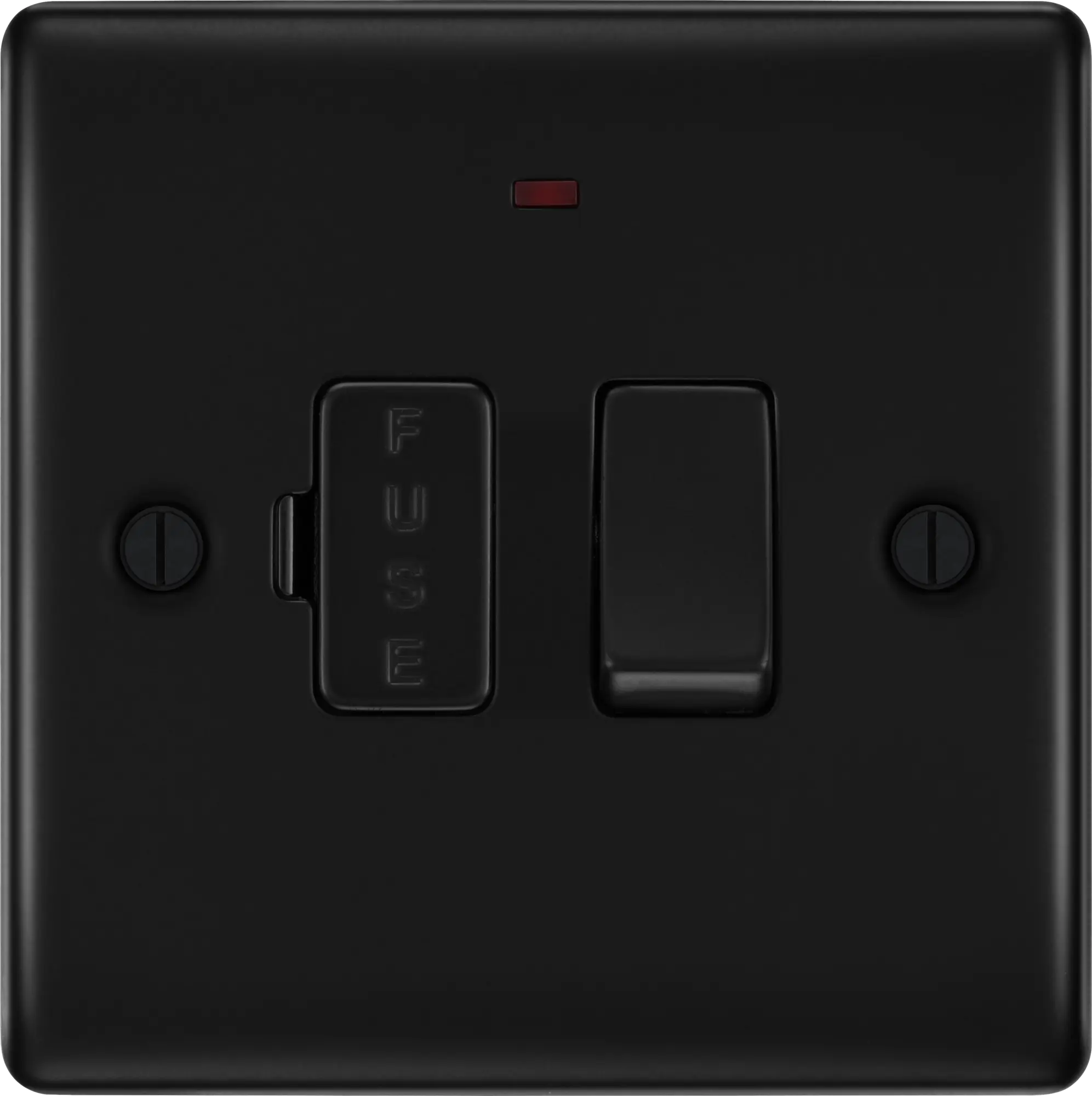 BG Nexus Metal Matt Black 13A Neon Switched Fused Spur Unit - NFB52 BG Nexus