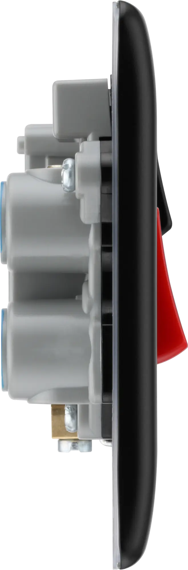 BG Nexus Metal 45 Amp DP Cooker Switch with Socket & Neon in Matt Black with Black Inserts BG Nexus