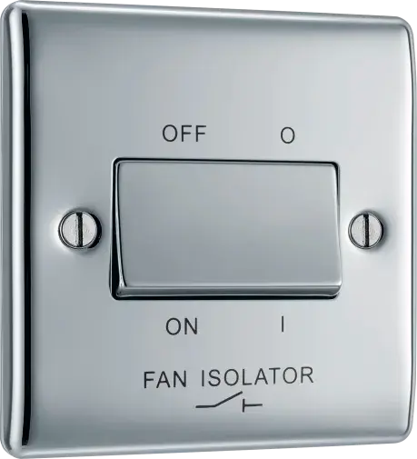 BG Nexus Metal Fan Isolator Switch in Polished Chrome - NPC15-01 BG (British General)