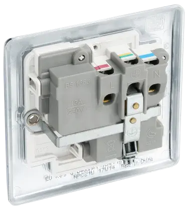 BG Nexus Metal Single Socket in Polished Chrome with White Inserts - NPC21W-01 BG (British General)