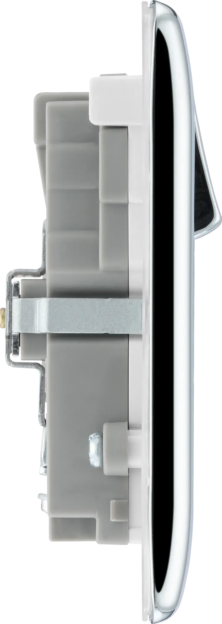 BG Nexus Metal USB USBC 22W Double Socket in Polished Chrome with White Inserts NPC22UAC22W BG Nexus