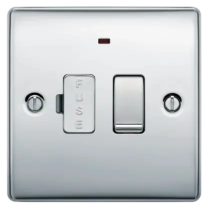 BG Nexus Metal Switched Fused Spur with Neon in Polished Chrome - NPC52-01 BG (British General)