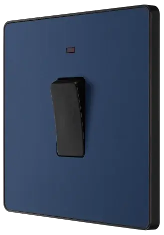 BG Evolve Matt Blue Screwless 20A Double Pole Switch + Neon PCDDB31B BG (British General)