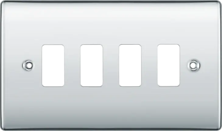 BG RNPC4 Polished Chrome 4 Gang Front Cover Plate BG Nexus