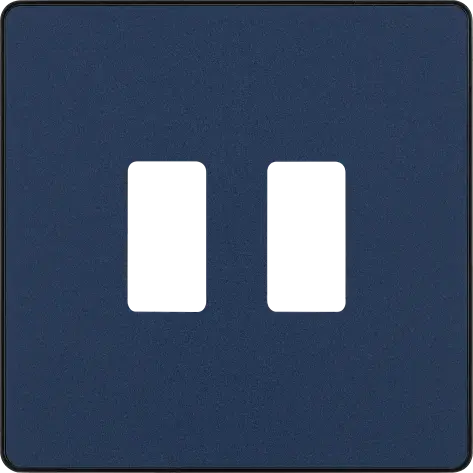 BG Evolve Matt Blue RPCDDB2B 2 Gang Front Cover Plate BG (British General)