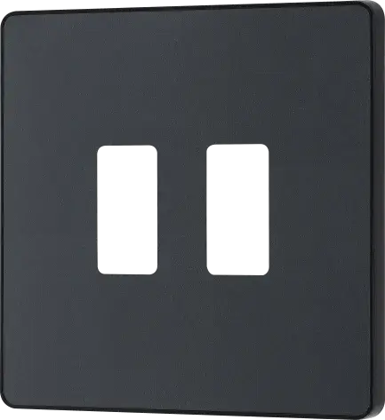 BG Evolve Matt Grey RPCDMG2B 2 Gang Front Cover Plate BG (British General)