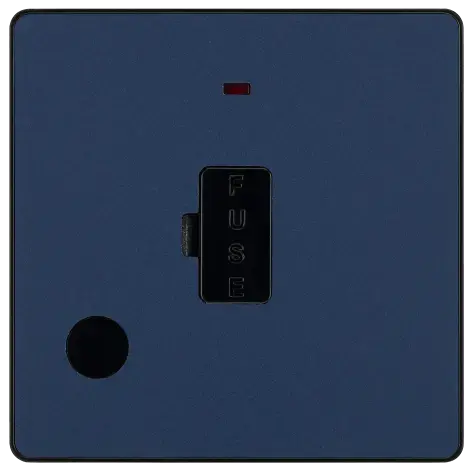 BG Evolve Matt Blue Screwless Unswitched Spur + Neon + Cable Outlet PCDDB54B BG (British General)