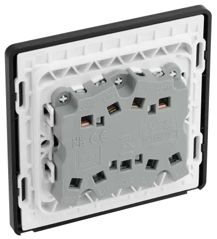 BG Evolve Matt Blue Screwless Triple Light Switch PCDDB43B BG (British General)