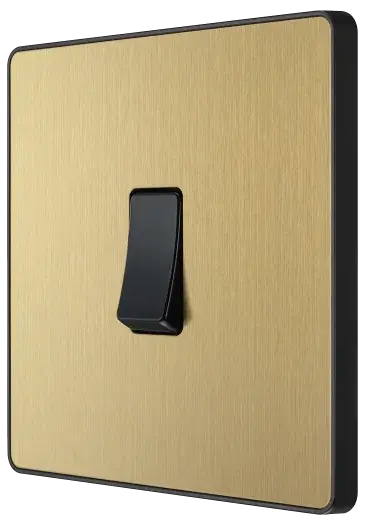 BG Evolve Satin Brass Screwless Single Light Switch PCDSB12B BG (British General)