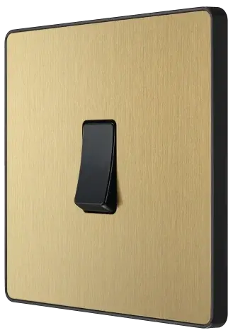 BG Evolve Satin Brass Screwless Intermediate Light Switch PCDSB13B BG (British General)