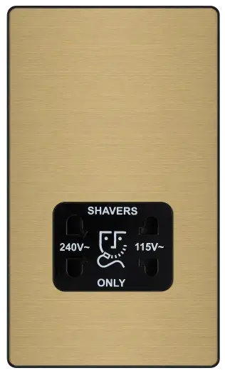 BG Evolve Satin Brass Screwless Dual Volt Shaver Socket PCDSB20B BG (British General)