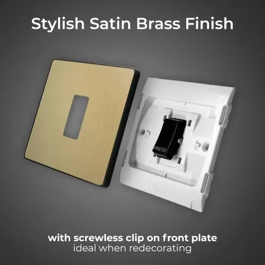 BG Evolve Satin Brass Screwless Single Press Switch PCDSB14B BG (British General)
