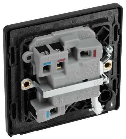 BG Evolve Matt Blue Screwless Switched Spur + Neon + Cable Outlet PCDDB52B BG (British General)