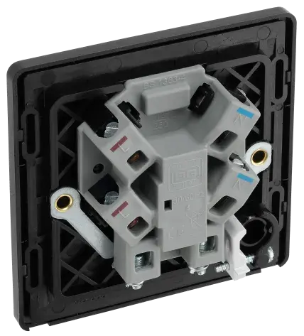 BG Evolve Matt Blue Screwless Unswitched Spur + Neon + Cable Outlet PCDDB54B BG (British General)