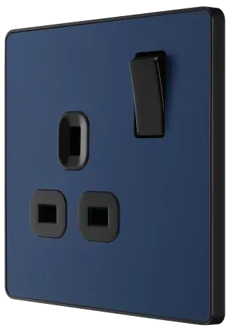 BG Evolve Matt Blue Screwless Single Socket PCDDB21B BG (British General)