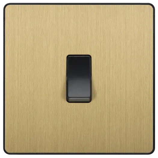 BG Evolve Satin Brass Screwless Single Light Switch PCDSB12B BG (British General)