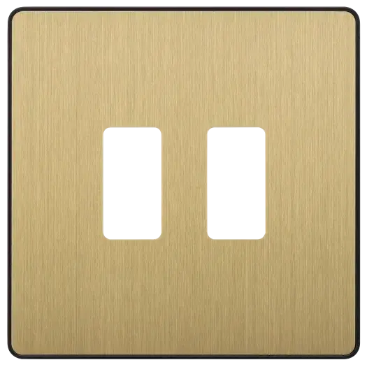 BG Evolve Satin Brass RPCDSB2B 2 Gang Front Cover Plate BG (British General)