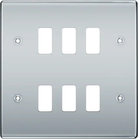 BG RNPC6 Polished Chrome 6 Gang Front Cover Plate BG Nexus