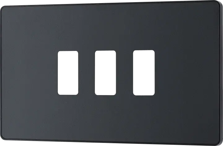 BG Evolve Matt Grey RPCDMG3B 3 Gang Front Cover Plate BG (British General)