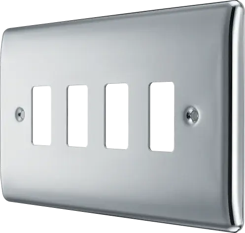 BG RNPC4 Polished Chrome 4 Gang Front Cover Plate BG Nexus