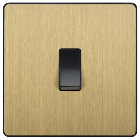 BG Evolve Satin Brass Screwless Intermediate Light Switch PCDSB13B BG (British General)