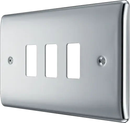BG RNPC3 Polished Chrome 3 Gang Front Cover Plate BG Nexus