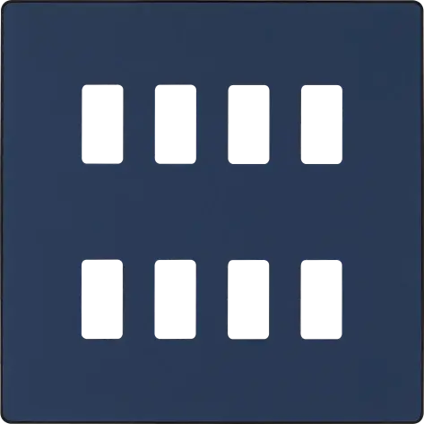 BG Evolve Matt Blue RPCDDB8B 8 Gang Front Cover Plate BG (British General)