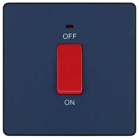 BG Evolve Matt Blue Screwless 45A DP Single Plate + Neon PCDDB74B BG (British General)