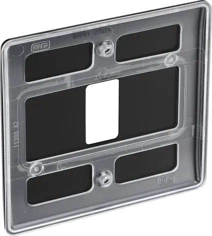 BG RNFB1 Matt Black Steel 1 Gang Front Cover Plate BG Nexus