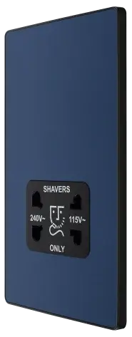 BG Evolve Matt Blue Screwless Dual Volt Shaver Socket PCDDB20B BG (British General)