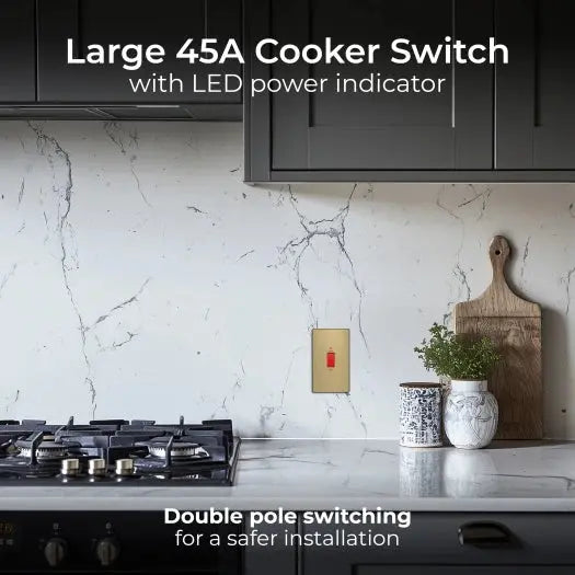 BG Evolve Satin Brass Screwless 45A DP Double Plate + Neon PCDSB72B BG (British General)