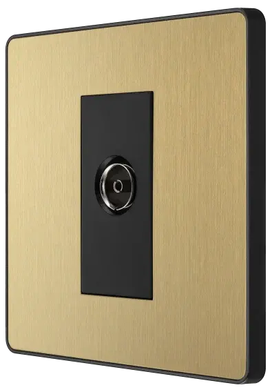 BG Evolve Satin Brass Screwless TV Aerial Socket PCDSB60B BG (British General)