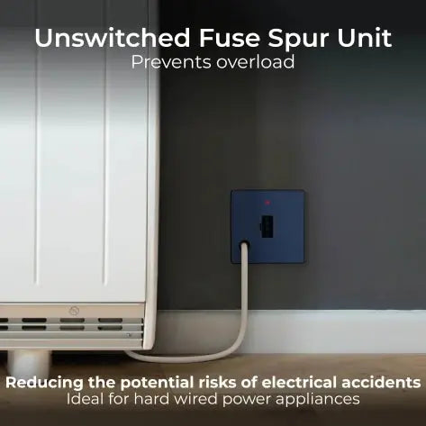 BG Evolve Matt Blue Screwless Unswitched Spur + Neon + Cable Outlet PCDDB54B BG (British General)