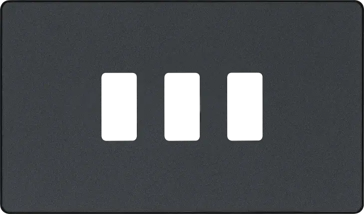 BG Evolve Matt Grey RPCDMG3B 3 Gang Front Cover Plate BG (British General)